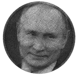 Ready to make Vladimir Putin (Light) Politicians portraits string art scheme