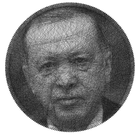 Ready to make Recep Tayyip Erdogan (Light) Politicians portraits string art scheme