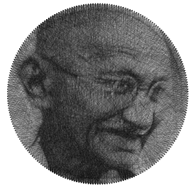 Ready to make Mahatma Gandhi - 2 (Light) Politicians portraits string art scheme