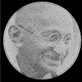 Ready to make Mahatma Gandhi (Dark) Politicians portraits string art scheme