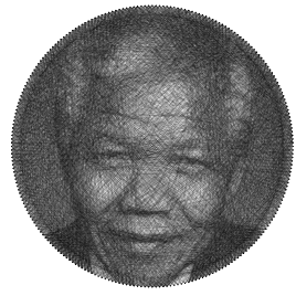 Ready to make Nelson Rolihlahla Mandela (Light) Politicians portraits string art scheme